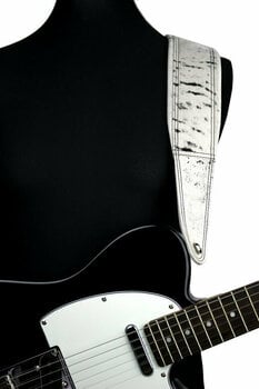 Leather guitar strap Richter Springbreak I Vintage-White / Black Stitches Leather guitar strap White - 10
