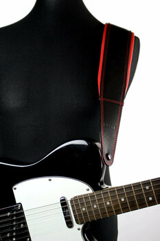 Leather guitar strap Richter Springbreak I Black/Red Leather guitar strap Black/Red - 6