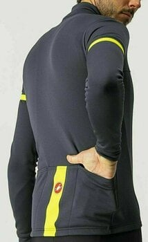 Cycling jersey Castelli Fondo 2 Jersey Dark Gray/Yellow Fluo Reflex S - 4