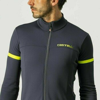 Cycling jersey Castelli Fondo 2 Jersey Dark Gray/Yellow Fluo Reflex S - 5