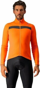 Maillot de cyclisme Castelli Puro 3 Jersey Full Zip Orange/Black Reflex 3XL Maillot - 3