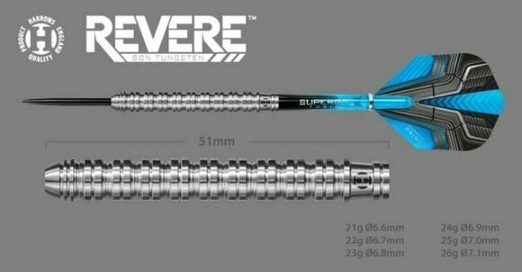 Darts Harrows Revere Tungsten 90% Steeltip 21 g Darts - 3