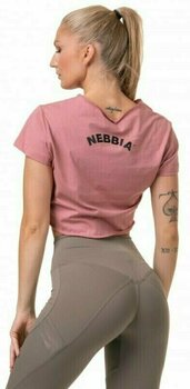 Träning T-shirt Nebbia Loose Fit Sporty Crop Top Old Rose XS Träning T-shirt - 2