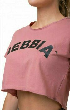 Fitness T-Shirt Nebbia Loose Fit Sporty Crop Top Old Rose XS Fitness T-Shirt - 3