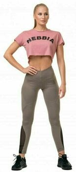 Fitness T-Shirt Nebbia Loose Fit Sporty Crop Top Old Rose XS Fitness T-Shirt - 4