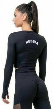 Fitness T-Shirt Nebbia Long Sleeve Thumbhole Sporty Crop Top Schwarz XS Fitness T-Shirt - 2