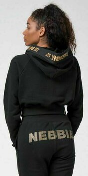 Fitness Sweatshirt Nebbia Golden Cropped Hoodie Black M Fitness Sweatshirt - 6
