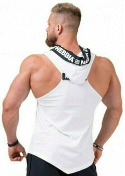 Fitness T-Shirt Nebbia No Excuses Tank Top Hoodie White 2XL Fitness T-Shirt - 2