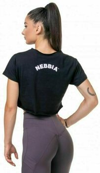Fitness koszulka Nebbia Loose Fit Sporty Crop Top Black M Fitness koszulka - 2