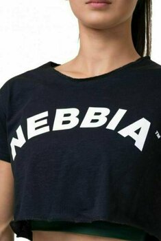 Fitness koszulka Nebbia Loose Fit Sporty Crop Top Black M Fitness koszulka - 3