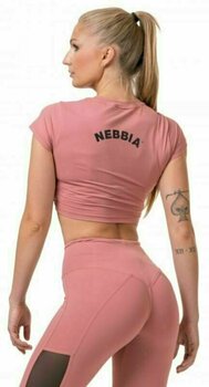 Fitness shirt Nebbia Short Sleeve Sporty Crop Top Old Rose XS Fitness shirt - 2