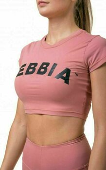 Fitness shirt Nebbia Short Sleeve Sporty Crop Top Old Rose XS Fitness shirt - 3