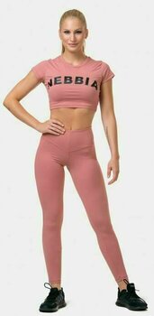 Fitness shirt Nebbia Short Sleeve Sporty Crop Top Old Rose XS Fitness shirt - 4