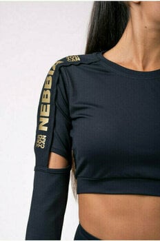 Fitness T-Shirt Nebbia Honey Bunny Crop Top Long Sleeve Schwarz XS Fitness T-Shirt - 3