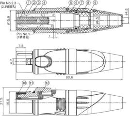 XLR konektor Enova XL23FB-W XLR konektor - 4
