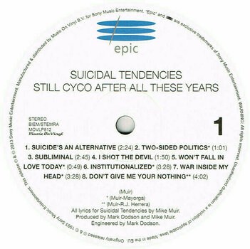 Vinyl Record Suicidal Tendencies - Still Cyco After All These Years (LP) - 2