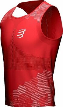 Laufunterhemd Compressport Pro Racing Singlet M Red/White S Laufunterhemd - 8