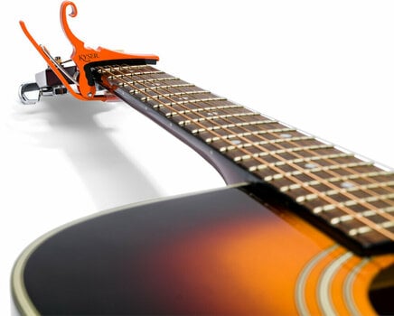 Kapodaster pre gitaru s kovovými strunami Kyser Quick-Change Blaze Orange - 3