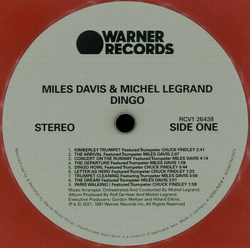 Disque vinyle Miles Davis / Michel Legrand - Dingo: Selections From The OST (Red Vinyl Album) (LP) - 2