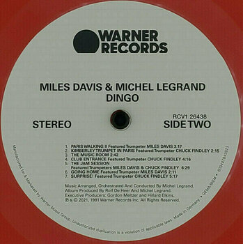 Vinyylilevy Miles Davis / Michel Legrand - Dingo: Selections From The OST (Red Vinyl Album) (LP) - 3