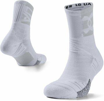 Fitness Socken Under Armour UA Playmaker Mid Crew White/Halo Gray/White XL Fitness Socken - 3