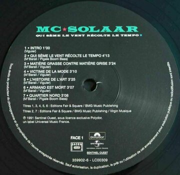 Disc de vinil Mc Solaar - Quie Seme Le Vent Recolete Le Tempo (LP) - 2