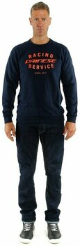 Sweater Dainese Paddock Sweatshirt Black Iris/Flame Orange S Sweater - 4