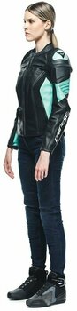 Leather Jacket Dainese Racing 4 Lady Black/Acqua Green 38 Leather Jacket - 4