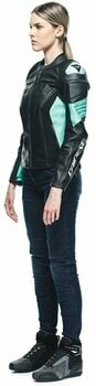 Lederjacke Dainese Racing 4 Lady Black/Acqua Green 40 Lederjacke - 4