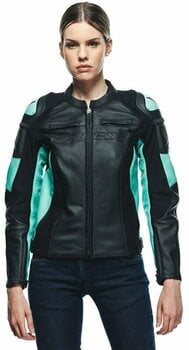 Leather Jacket Dainese Racing 4 Lady Black/Acqua Green 40 Leather Jacket - 7