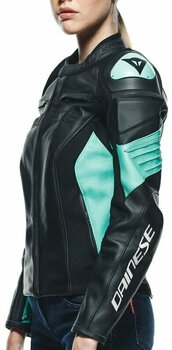 Bőrdzseki Dainese Racing 4 Lady Black/Acqua Green 40 Bőrdzseki - 8