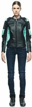 Lederjacke Dainese Racing 4 Lady Black/Acqua Green 46 Lederjacke - 3