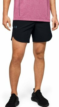 Fitness spodnie Under Armour UA Stretch Woven Black/Black/Metallic Solder S Fitness spodnie - 4