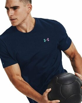 Fitness T-Shirt Under Armour UA Rush Seamless GeoSport Academy/Black S Fitness T-Shirt - 7
