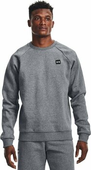 Fitness-sweatshirt Under Armour UA Rival Fleece Crew Pitch Gray Light Heather/Onyx White 2XL Fitness-sweatshirt - 3