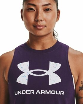 Fitness shirt Under Armour Live Sportstyle Graphic Purple Switch/White M Fitness shirt - 5