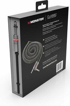 Cabo do instrumento Monster Cable Prolink Classic 21FT Coiled Instrument Cable Preto 6,5 m Angled-Straight - 6