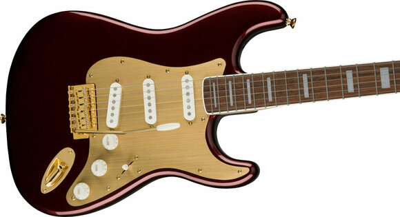 Elektromos gitár Fender Squier 40th Anniversary Stratocaster Gold Edition LRL Ruby Red Metallic Elektromos gitár - 4