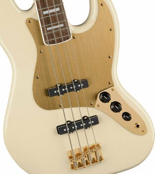 Bajo de 4 cuerdas Fender Squier 40th Anniversary Jazz Bass Gold Edition LRL Olympic White Bajo de 4 cuerdas - 3