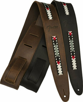 Leather guitar strap Fender Paramount Acoustic Leather Strap Leather guitar strap Black - 4