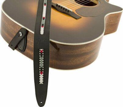Leather guitar strap Fender Paramount Acoustic Leather Strap Leather guitar strap Black - 5