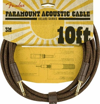 Kabel instrumentalny Fender Paramount Acoustic Brązowy 3 m Równy - 3