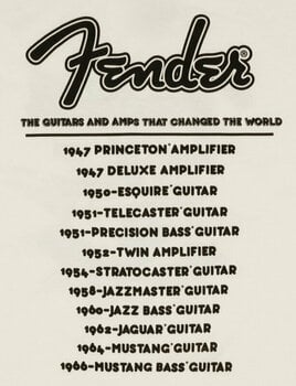 Skjorte Fender Skjorte World Tour Unisex Vintage White L - 3