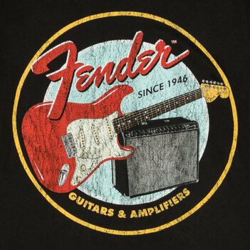 Shirt Fender Shirt 1946 Guitars & Amplifiers Unisex Vintage Black S - 2