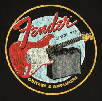 Tričko Fender Tričko 1946 Guitars & Amplifiers Unisex Vintage Black M - 2