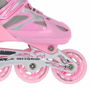 Kids Inline Skates NILS NH18366 Pink 2in1 Adjustable Size Roller Blades Boots 