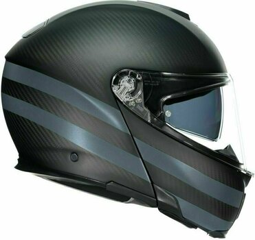 Helmet AGV Sportmodular Dark Refractive Carbon/Black XXS Helmet - 2