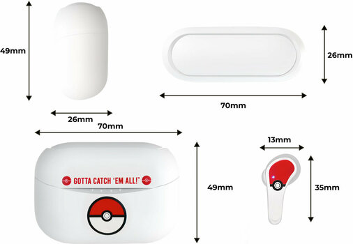 Slušalke za otroke OTL Technologies Pokémon Poké ball White - 7