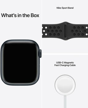 Zegarek smart Apple Watch Nike Series 7 GPS, 41mm Midnight Aluminium Case - 5