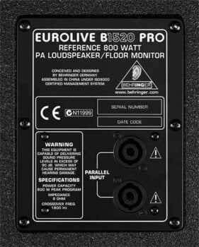 Pasívny reprobox Behringer B1520 PRO Eurolive Pasívny reprobox - 2